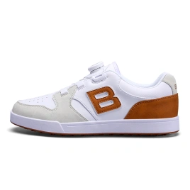 Birdie Slip Resistant, Abrasion Resistant, Waterproof, Lightweight, Rebound Mid Top Golf Shoes Men's White Brown Khaki