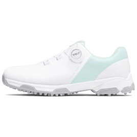 PGM Slip-Resistant Water-Resistant Low-Top Golf Shoes Women's White Light Blue
