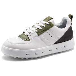 Ecco Street 720 Series Cushioning Wear-Resistant Low-Top Golf Shoes Men's White Green