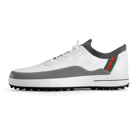 PGM Anti-Slip Wear-Resistant Low-Top Golf Shoes Men's White Gray