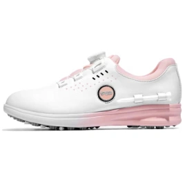PGM Wear-Resistant Water-Resistant Lightweight Low-Top Golf Shoes Women's White Pink