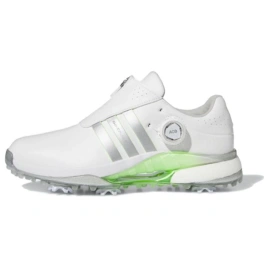 Adidas Tour360 24 Boa Microfiber Golf Cloud White Silver Metallic Green Spark Women's